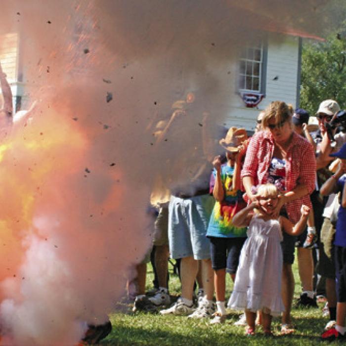After an opening ceremony on the town square at 10 a.m., the civil war-era cannon roars at 10:30 a.m., announcing the start of the parade. Record file photo