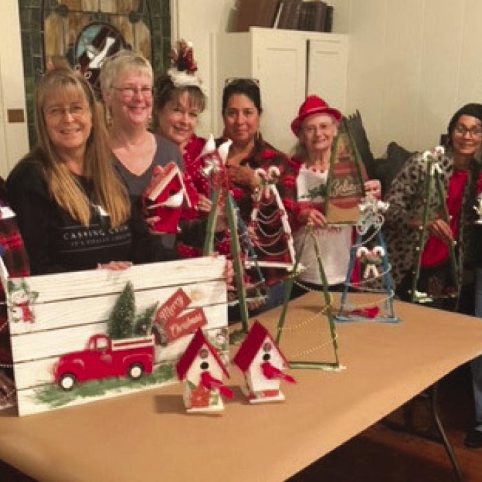 Jackie Harker, Nancie Blair, Ann Ivy, Sherri Ray, Diana Wilson, Arlene Ray, Evette Garza, Debra Schwartzenburg, Maria Castellanos and hostess Karen Jacobs participated in the 1st Annual Muldoon Craft Party.
