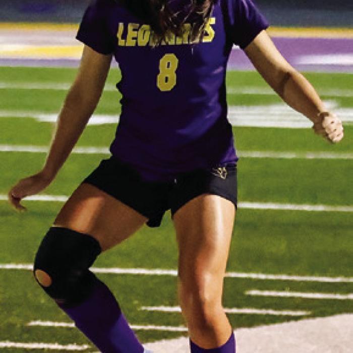 La Grange’s Raylee Gutierrez is shown here in action against Taylor Friday. Photo by Gabriella Castillo