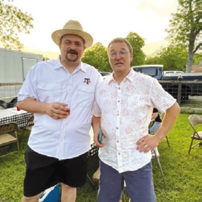 Craig Moreau and John Heimseth at Ranes going away party.