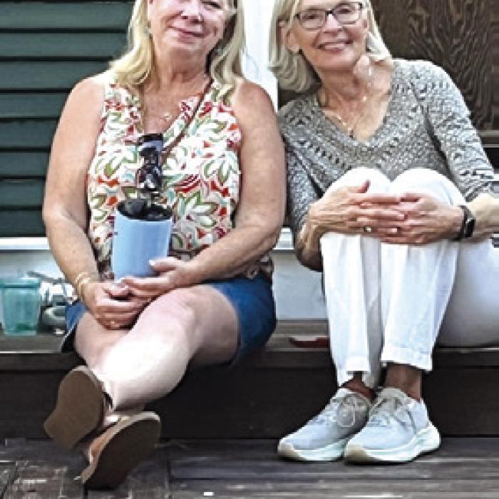Cathy Bauer and Karen Bookout at the Ranes party.