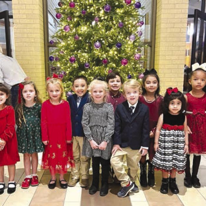 Pre-K4 (Mrs. DeLeon’s Class) Left-Right: Quentin Gramlich, Emersyn Beseda, Hadley Klesel, Adelyn Montgomery, Liandro Navarro, Paige Bienek, Allen Bennetsen, Howard Alderman, Melissa Albiter, Gabriella Garcia, Adynn Brown, Kane Roecker.
