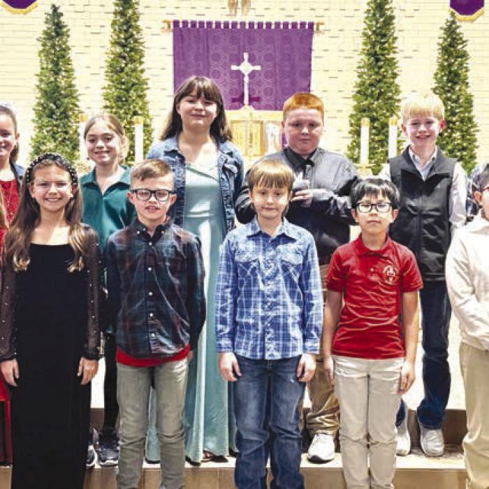 Fifth Grade Top Row: Waylon Gulash, Cade Harbers, Bohen Schielack, Addison Bennetsen, Hank Gaertner. Bottom Row: Dylan Elliott, Liam Cowen, Presley Byler, Parker Hatfield, Ava Wied, Ethan Scott.