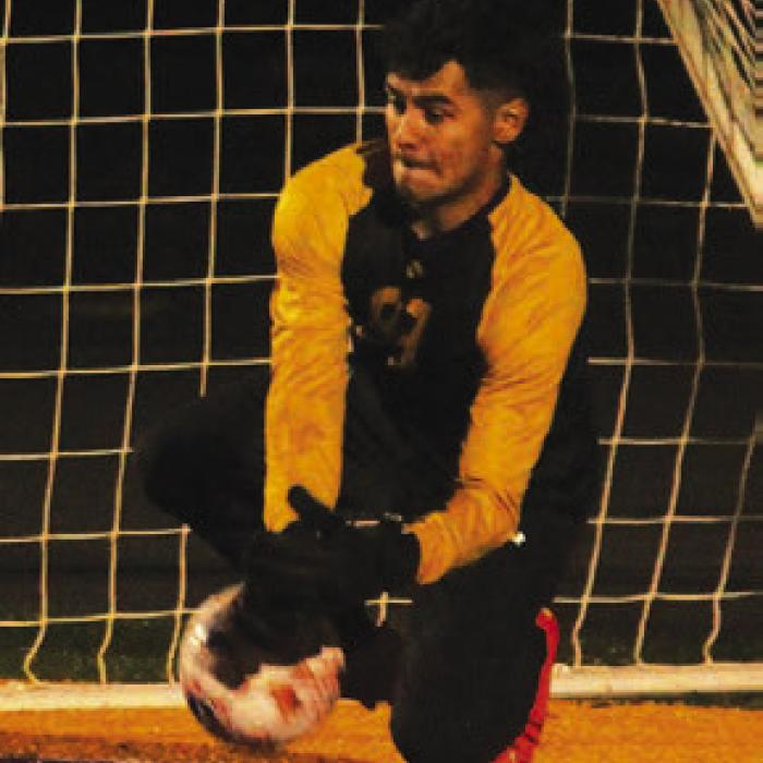 La Grange goalie Ramon Ortiz makes a key save on a penalty kick in Friday’s game.