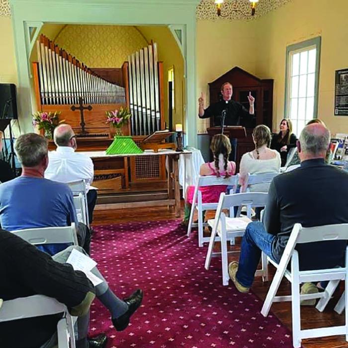 Inside St. Cecilia’s in Round Top.