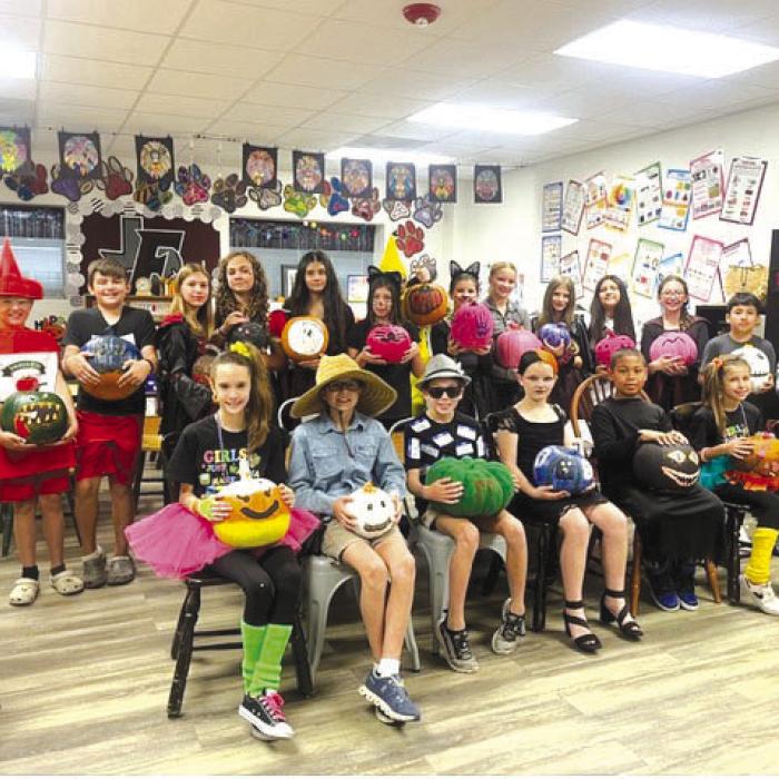 Creatively decorated pumpkins for the Harvest Carnival courtesy of FISD 6th graders.