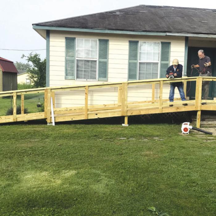 On May 28, Fayette County Texas Ramp Project volunteers built this 28-foot ramp on East Jarmon St. in Ellinger.