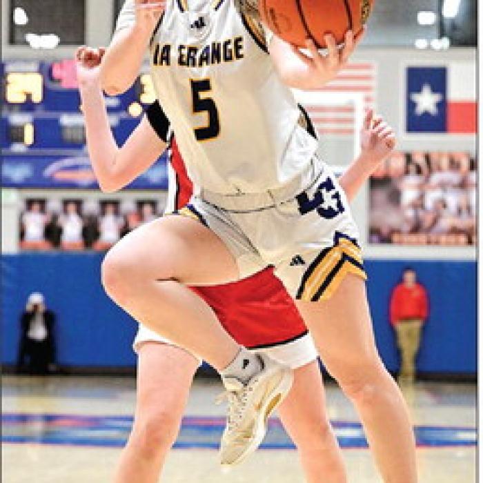 La Grange’s Campbell Cooper in action last Tuesday in the regional semifinals. Photo by Stephanie Steinhauser