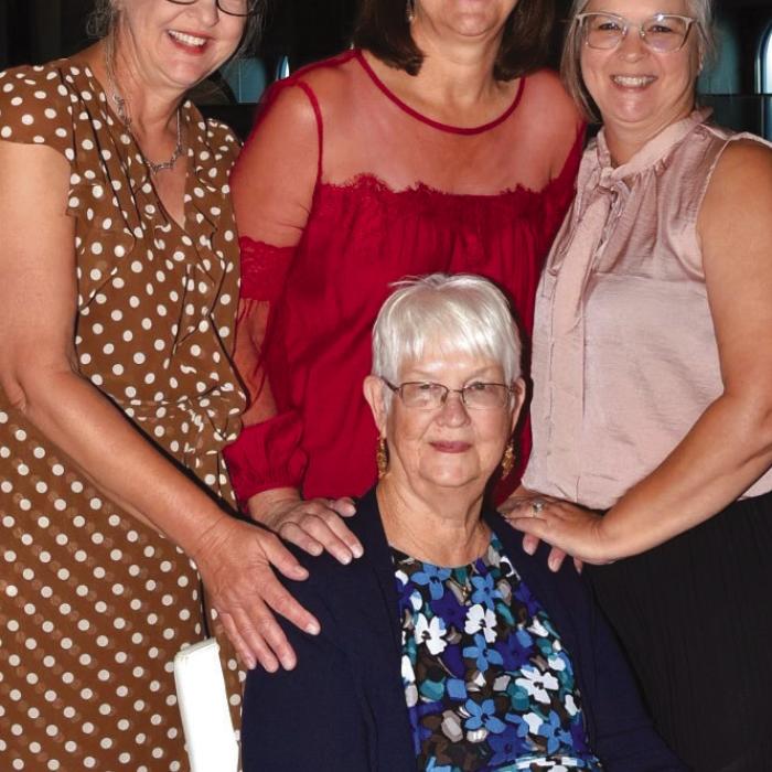 Beth Field, April Pospisil, Dana Kulak and their mom Virginia Tappe on their Alaskan Cruise on the Quantum of the Seas.