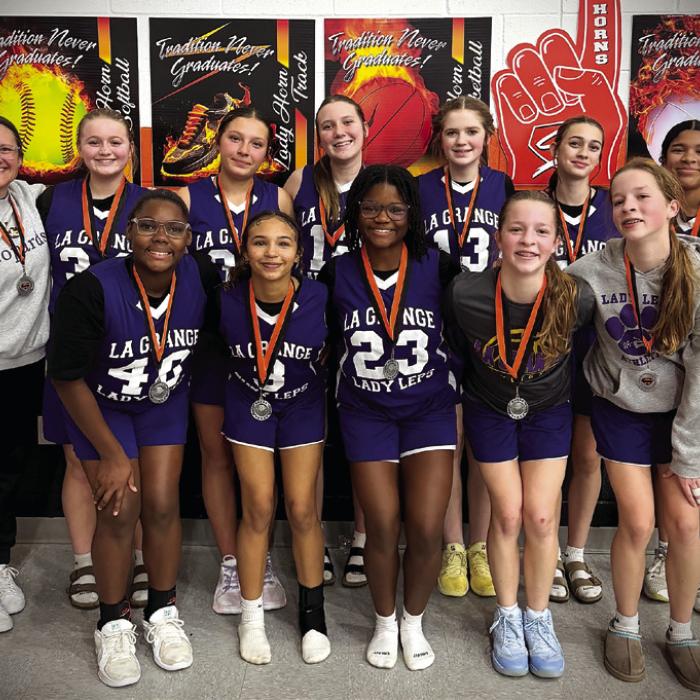 The La Grange Middle School 8th Grade A Team ended their season as district champs with a 10-0 district record and an overall record of 14-2, falling to Iola in the championship game at the Jan. 11 Schulenburg Tournament and to East Bernard in the championship game at the Jan. 31 Schulenburg Tournament. The 8A team ended with a career LMS record of 29-2. The 8th grade A team is coached by Melody McKee. La Grange 7th Grade A Team