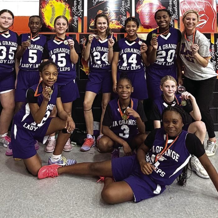 The La Grange Middle School 7th Grade A Team ended their season as district champs with a 10-0 district record and an overall record of 15-1, falling to Iola in the championship game at the Jan. 11 Schulenburg Tournament. The 7th grade A team is coached by Robyn Ulrich. La Grange 8th Grade B Team