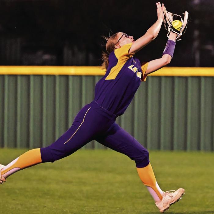 Junior Second baseman Haedyn Cooper stretches for the catch to get the out. Photo by Stephanie Steinhauser
