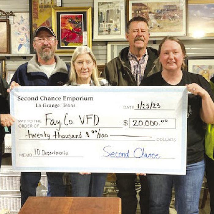 Second Chance Donates to Volunteer Fire Departments