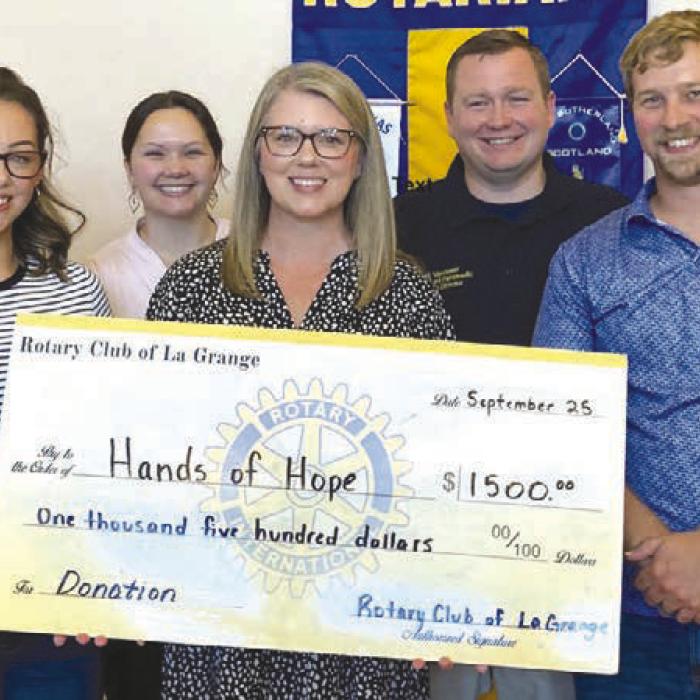 Rotary Club Supports Hands of Hope