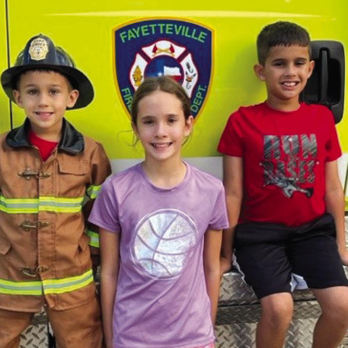 Kody, Kloey and Brady Noska at National Night Out.