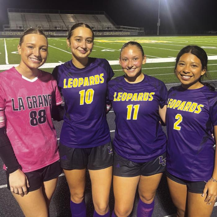 The four captains of this year’s La Grange girls soccer team are, left to right – seniors Hope Michalke, Trinity Yanis, Kyla Colon and Kaylee Soto. Photo by Jeff Wick