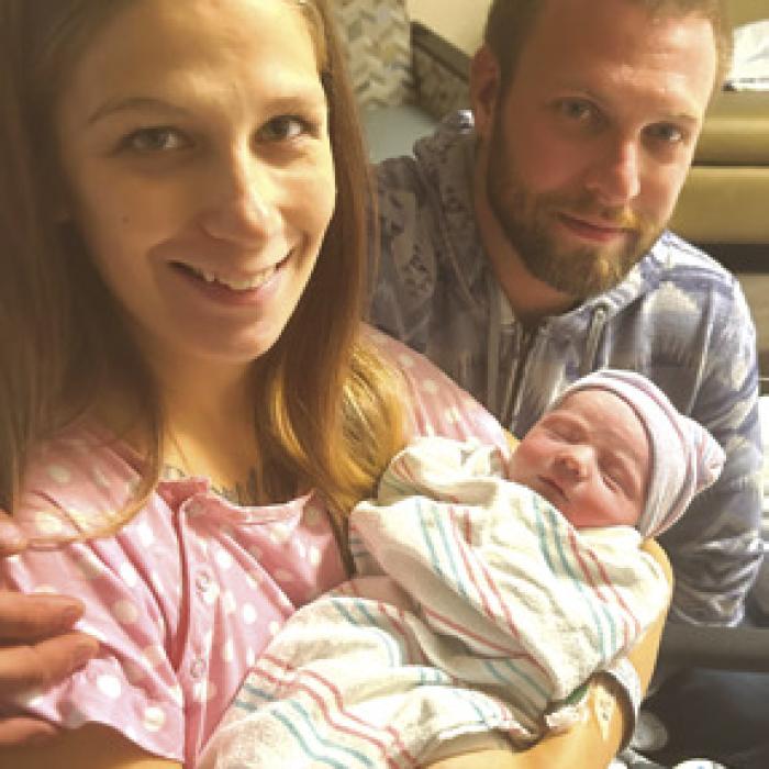 Nancie and Billy Blair’s newest great grandson, Luke Simpson and his parents.