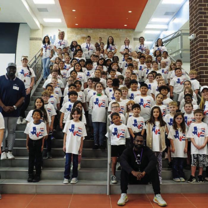 The entire second grade class at La Grange Elementary competed in the Jump-a-Thon contest last Friday, March 7. They are pictured here with teachers, coaches and volunteers from Fayette County Helpers, the non-profit group that sponsors the event every year. Photos by Andy Behlen