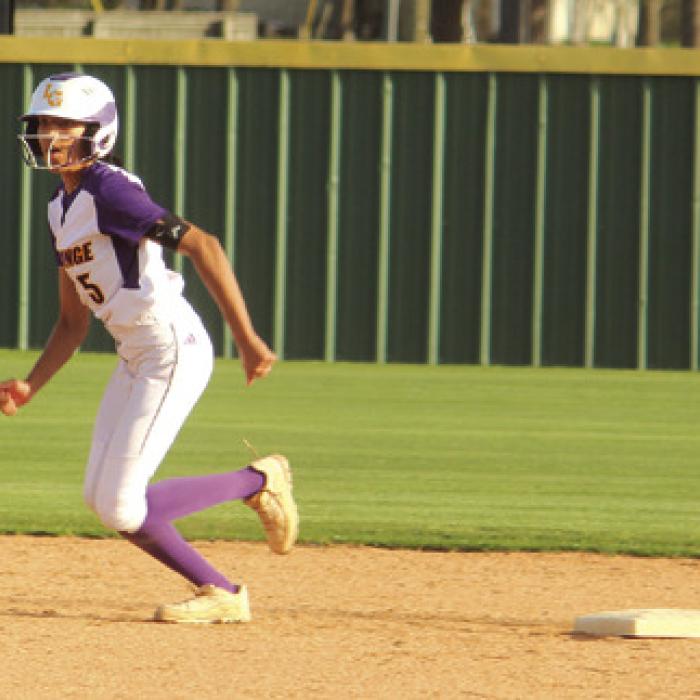 La Grange’s Iylah King leads off second base during a game earlier this season. King had two hits in Tuesday’s game.