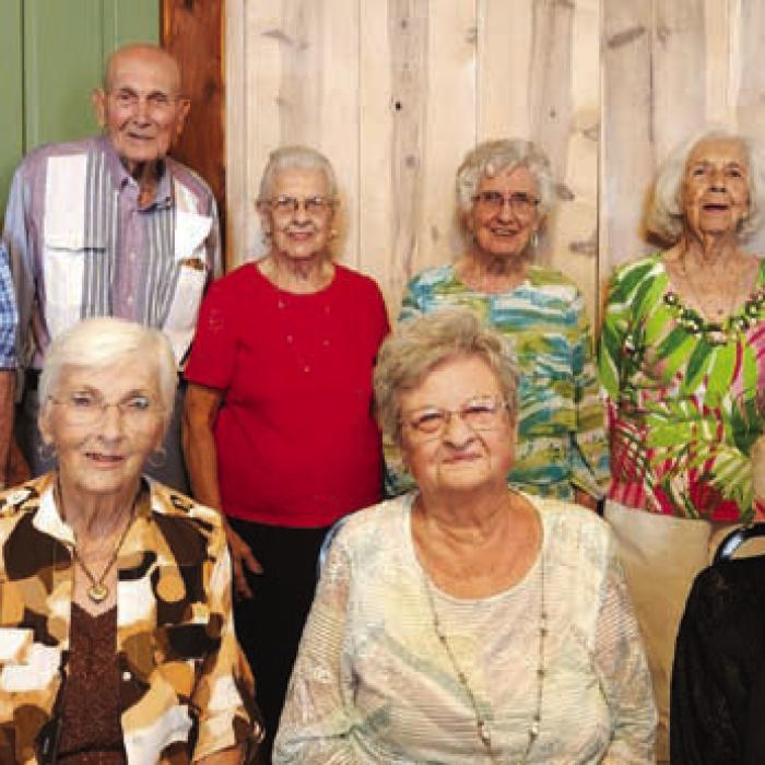 Pictured is the Round Top-Carmine High School Class of 1950: (back, from left) Cordell Levien, Floyd Braun, Doris Jean (Ullrich) Wehring, Ruby (Dornhoefer) Meier, Grace (Wagner) Crawford, Loretta (Hartfield) Leonhardt, (seated) Jenell (Braun) Jaster, Floradell (Spies) Boecker, and Willie Mae (Schoenberg) Lueckemeyer.