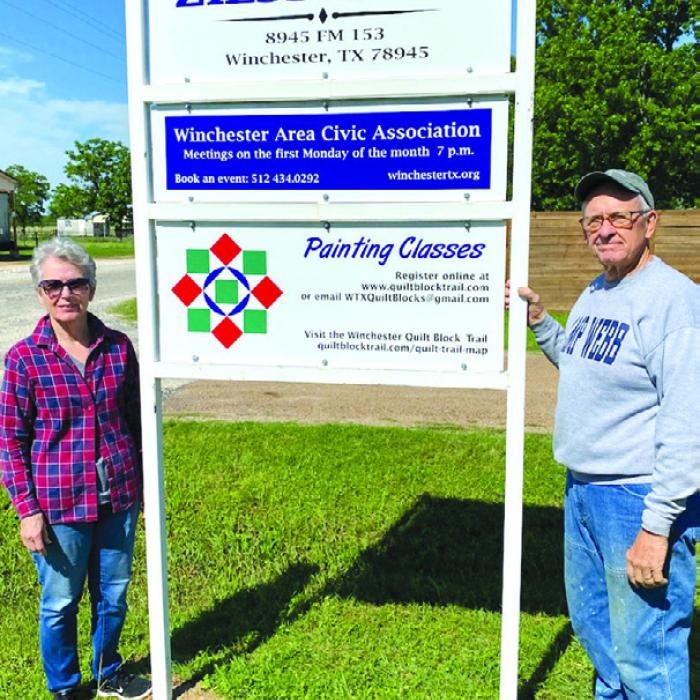 Zilss Hall received a new sign thanks to Margaret and Tom Atkins. The sign is located in front of Zilss Hall at the corner of Hwy 153 and Memorial Drive in Winchester.