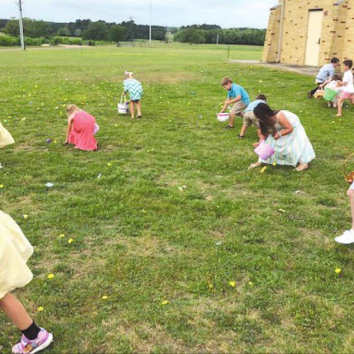 An Easter Egg hunt was held at Holy Cross Lutheran Church in Warda on Easter Sunday.
