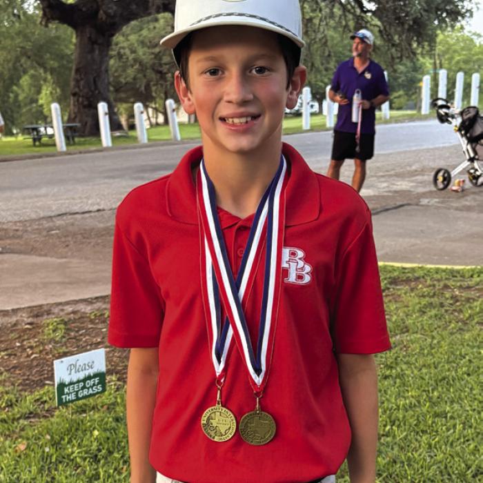 The district junior high golf tournament was held Tuesday April 28th at Frisch Auf! Valley Country Club. 7th and 8th grade boys and girls teams from La Grange and Bellville participated in the tournament. 1st place medalist was Jameson Hebert, a 7th grader from Bellville. Jameson is the son of Patrick and Allison Hebert of Bellville and grandson of Mark &amp; Sherry Hebert of La Grange.