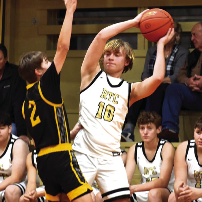 Round Top-Carmine’s Cody Wunderlich looks to make a pass in Tuesday’s game against North Zulch. Photo by Paul Kipp