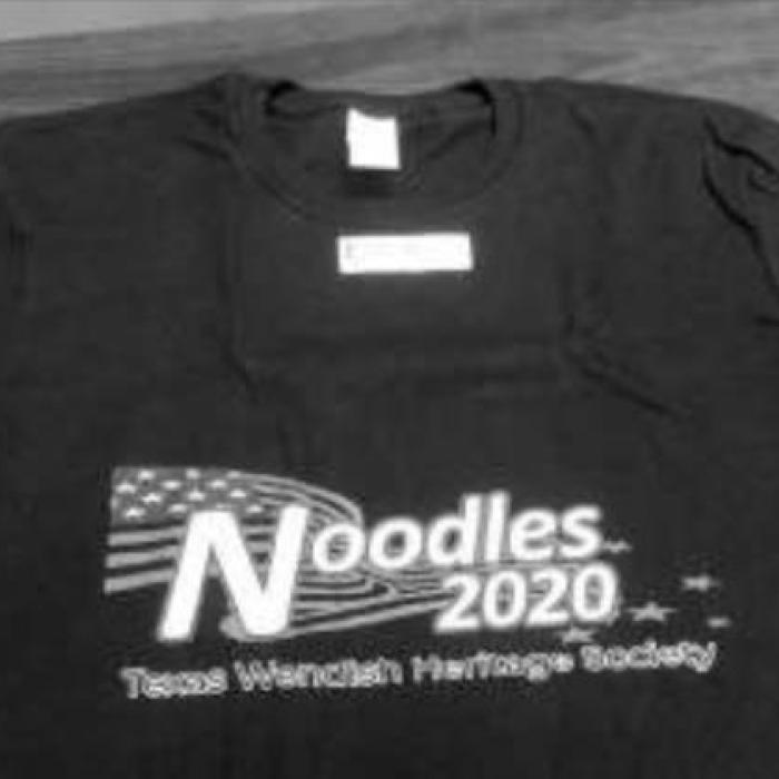 Lots of Wendish noodles for sale at the Wendish Museum. Noodle caps and t-shirts also for sale.