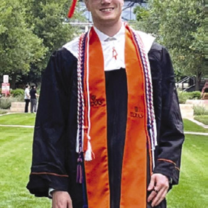 Harold Boehnke’s grandson Adam Boehnke at his recent graduation from the University of Texas.