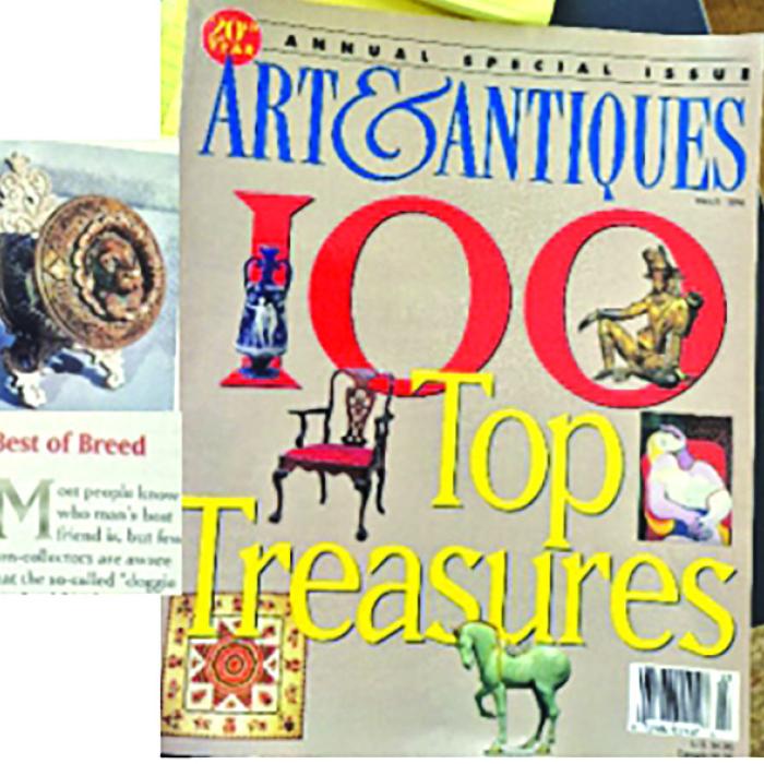 Cover of our 3rd Hardware Auction that featured two Doggie doorknobs.
