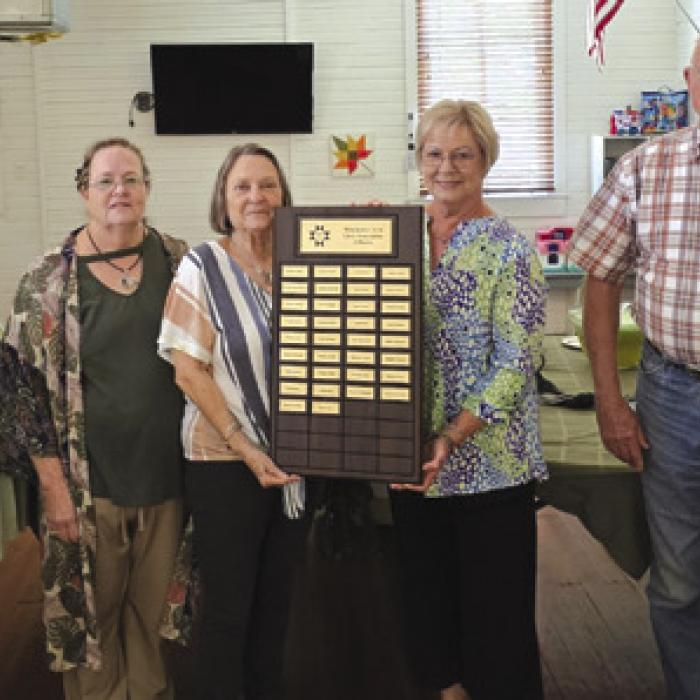 Ten officers which attended the 75th Jubilee of the WACA organization. A plaque was presented with all officers listed for the last 75 years. Pictured here are (front) Barbara Schafer, Rhoda Gersch, Michele Weth, Linda Dunk, Linda Hart, Ed Dykes, Tammy Youngblood, (back) Pat Karisch, Nicolette Morrison and Richard Schafer.