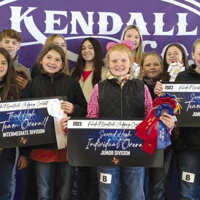 Fayette County 4-H members who participated in the Kendall County Livestock Judging Contest.