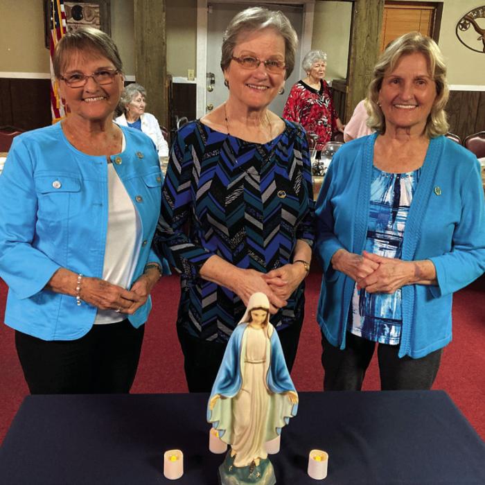 At the KJZT district meeting and social held on April 30 in Flatonia, several ladies were recognized for being members for 50 and 75 years. Three siblings from the Lidiak family were among those receiving 75-year pins from the Hostyn KJZT: (from left) Virginia Neiser, Aurelia Johnson, and Gloria Schulze. They are daughters of the late Jerome and Mary Lidiak. Other 75-year recipients from Hostyn were Monica Friedel and Bibiana Demel, who were not able to attend.