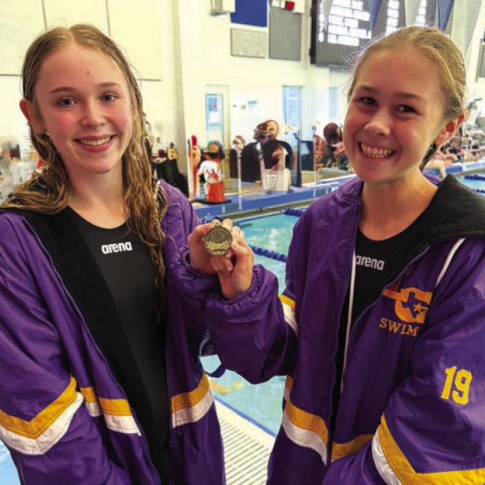 Swimmers of the Meet honors went to sophomore Lillian Carey, right, and freshman Lyria Hartley, left.