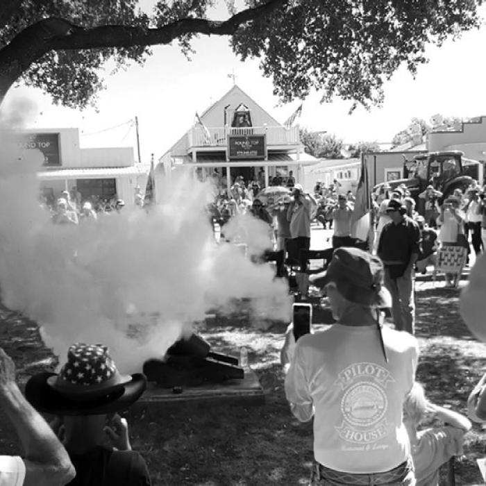 Cannon Blast Starts Parade in Round Top