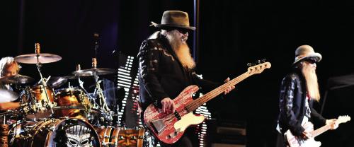 The trio of ZZ Top perform at the 2015 Fayette County Fair, left to right – Frank Beard, Dusty Hill and Billy Gibbons. Dusty Hill died in 2021. Photo by Tom Wood