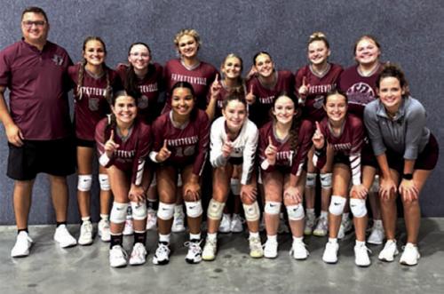 The Fayetteville volleyball team after their championship at the Bellville Faith Academy Tournament last week.