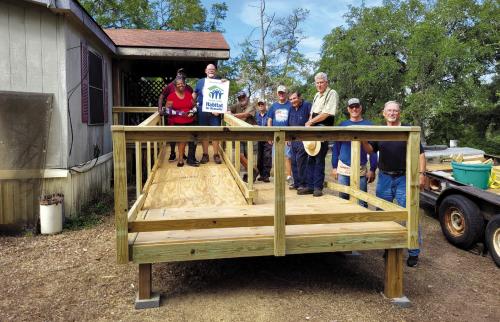 Fayette County Texas Ramp Project volunteers recently built and completed this 48-ft. ramp on Ruether Road in the Rutersville area.