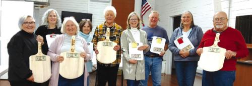 Winners of the Taste of Winchester held this last weekend were front from left: Rhoda Gersch winner of the Main Course category; Barb Schafer was winner of Dessert category; Evelyn Parker was winner of Appetizer category; and Bill Karisch was winner of Macaroni and Cheese category. Also winning were Karen Kilian, Liz Wallace, Carol Stewart, Mark Dennis and Nicolette Morrison.