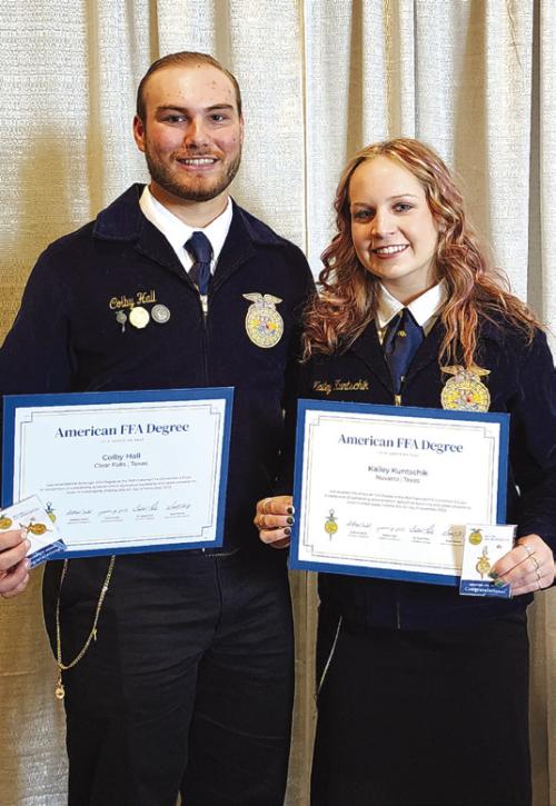 Hall, Kuntschik Receive FFA Degree
