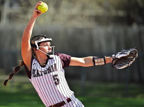 Jalee Trussell pitches for the Flatonia Lady Bulldogs last week. She hurled a no-hitter and tripled Tuesday in a 16-0 win over Bloomington Photo by Stephanie Steinhauser