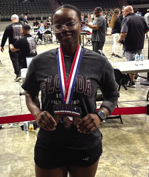 La Grange senior Jazzmin Coleman with her state medal.