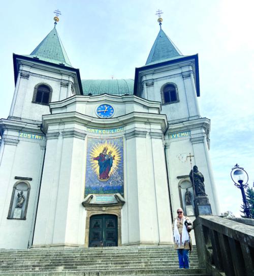 Sharon Haas is a pictured outside of the Basilica of the Assumption of the Virgin Mary located in Hostyn, the Czech Republic.