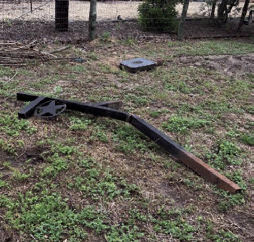 Someone on a joyride down Scott Street recently took out three mailboxes in the process and debris (identified as parts from a Ford) was left in the front yard of the “Silo house.”