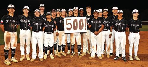 Flatonia pitcher Titan Targac (who has signed to pitch for Texas State) picked up his 500th career strikeout with the Bulldogs in Tuesday’s district win over Weimar. Photos by Stephanie Steinhauser