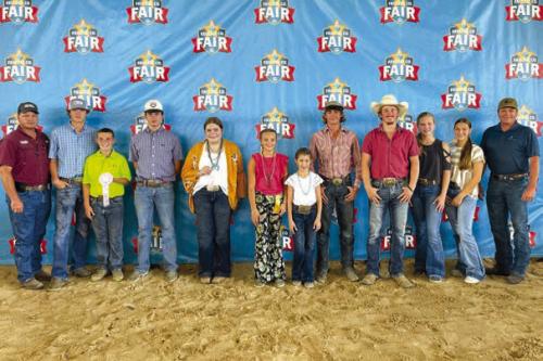 Halter Heifer, Buckle sponsor, Kleiber Tractor and Equipment, Patrick Hinze, Jake Kubala, Teague Weinert, Kandon Kaspar, Rheagan Karisch, Kaylyn Beseda, Emory Malota, Brian Finke, Logan Fritsch, Madison Markwardt, Nataley Polasek, and buckle sponsor, Capital Farm Credit, Tim Knesek.