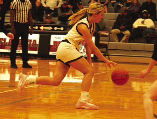 Round Top-Carmine’s Bree Dooley dribbles the ball in Monday’s victory. Photo by Jeff Wick