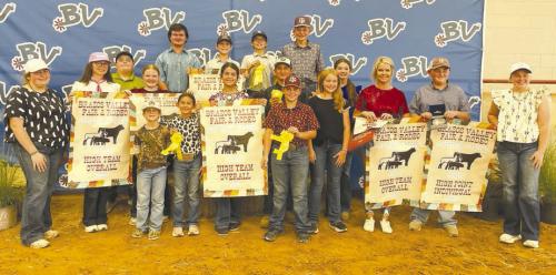 Pictured front from left: Rowdy Guenther, Emma Zweschper, Adalyn Carrales, Hudson Holub, Hayleigh Pizzitola, Coach Kaci Carrales, Abraham McBride and Julia Melton; middle row: Rheagan Karisch, Tatum Fritsch, Kaisley Janecka, Dylan Zweschper, and Laramie Laake; back row: Rilan Karisch, Logan Poncik, Crockett Guenther, Tate Fritsch, and Holden Holub.