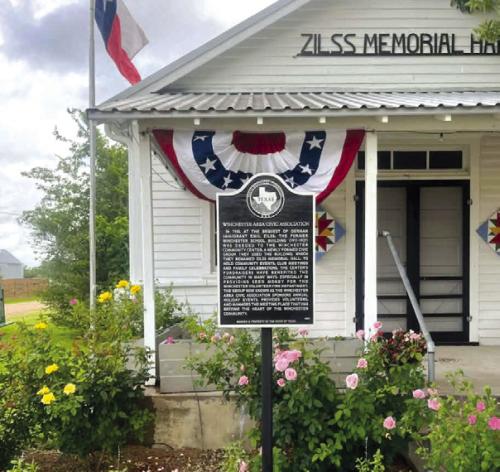 Zilss Memorial Hall Historic Marker for Sunday, June 14 dedication.